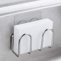 Kitchen Sponge Holder  Sink Caddy for Sponges Scrubbers Soap. No Drilling Adhesive Rustproof SUS304 Stainless Steel Compact Kitchen Sink Accessories