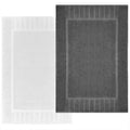 White Classic Luxury Bath Mat Floor Towel Set  Absorbent Cotton Hotel Spa Shower/Bathtub Mats [Not a Bathroom Rug] 22x34  2 Pack  Gray/White