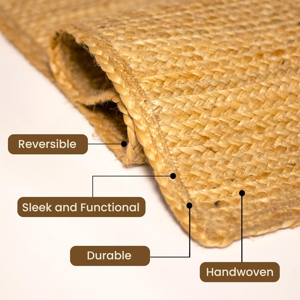 Jute Braided Runner Rug 2x5 ft Natural Handwoven Farmhouse Décor Ideal for Kitchens Bedrooms Hallways Entryways Indoor Spaces