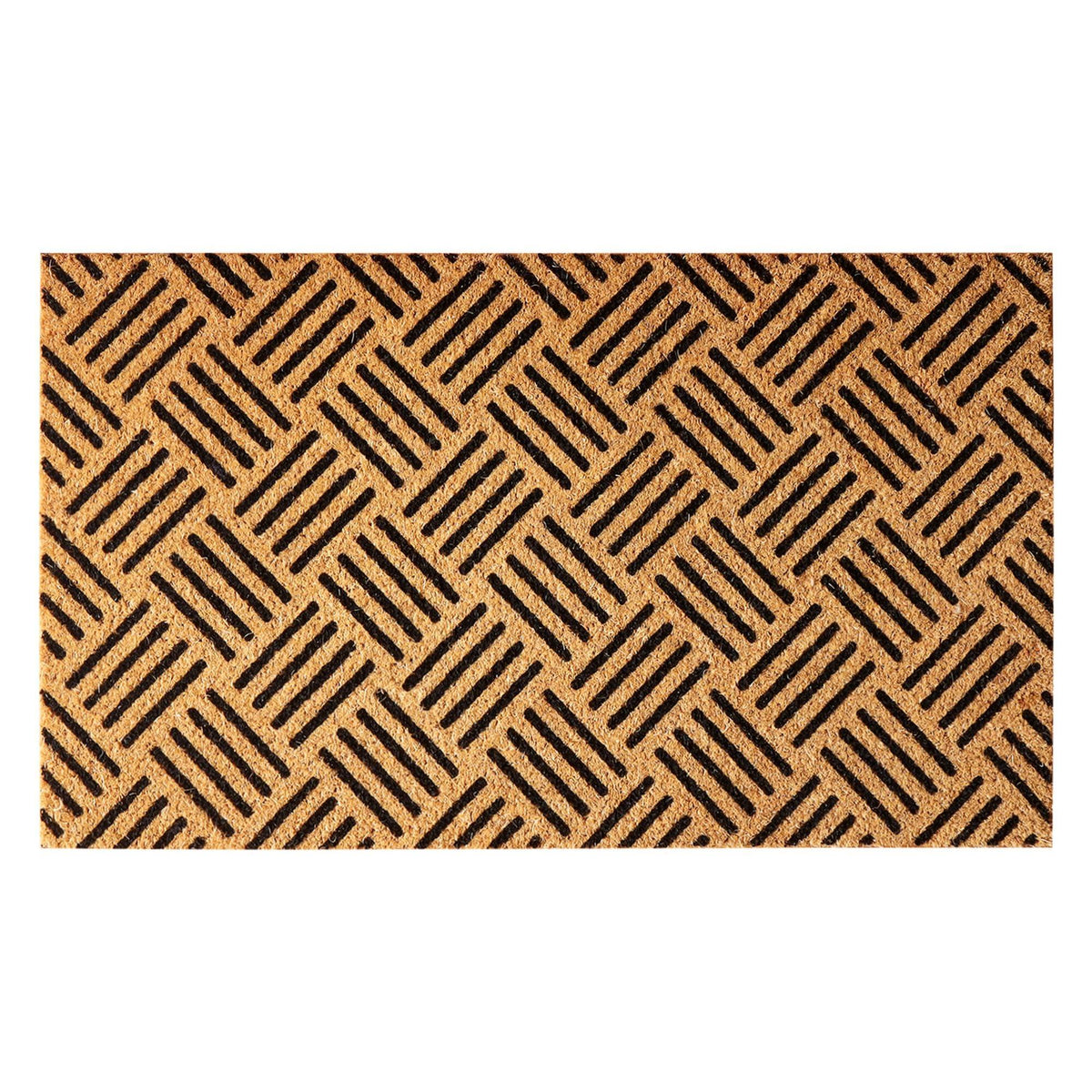 Welcome Doormats Natural Coco Coir Mats with Non Slip PVC Backing Indoor Outdoor Mats for Home & Office Floor Rugs for Door Decor Geometric Porch Rug with Black Diamond Pattern 30 x17