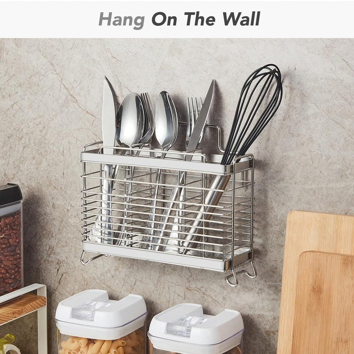 KESOL Utensil Holder Utensil Drying Rack Basket Holder with 3 Divided Compartments Rust resistant