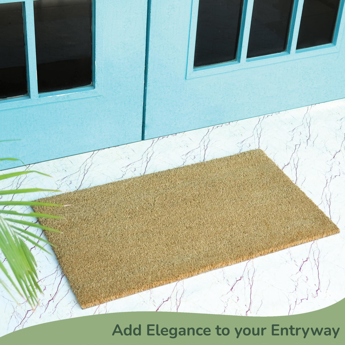 Pack of 2 Welcome Natural Coir Doormats Non Slip PVC Backing Indoor Outdoor Use for Home Office Patio & Entryway Decor Beige 30 x17