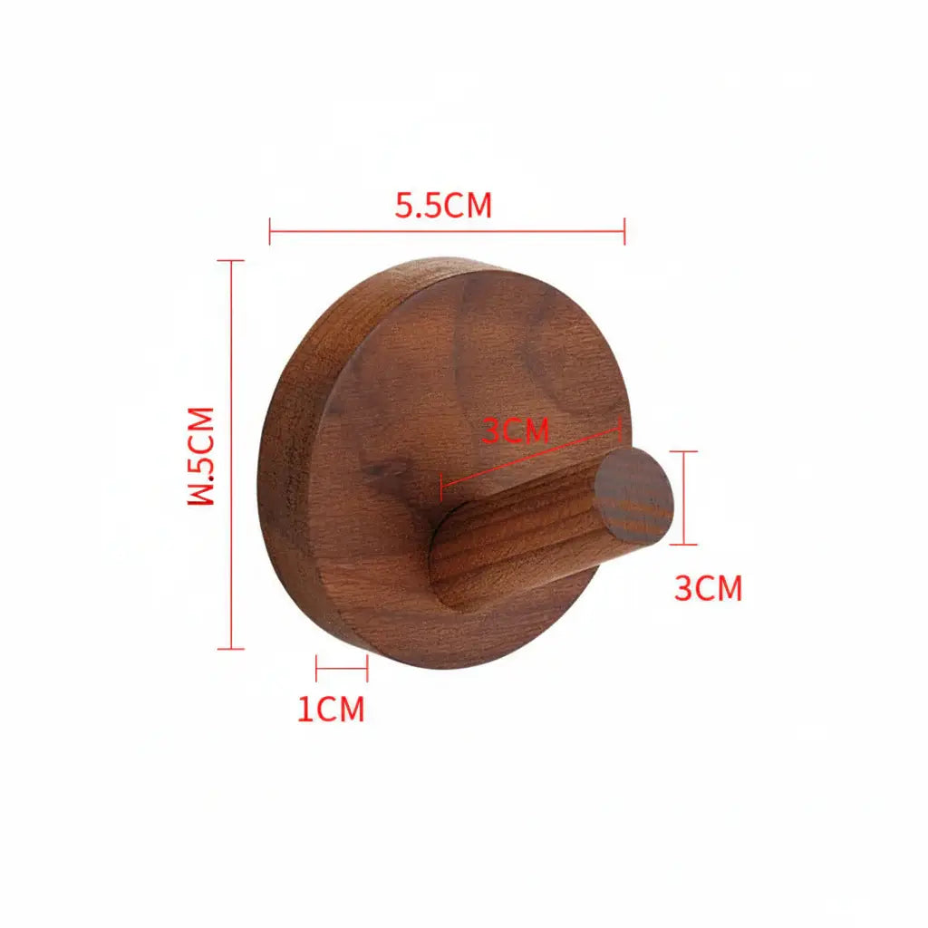 Adhesive Wooden Coat Hooks Wall Hooks 4 Pack, Seamless  Hooks
