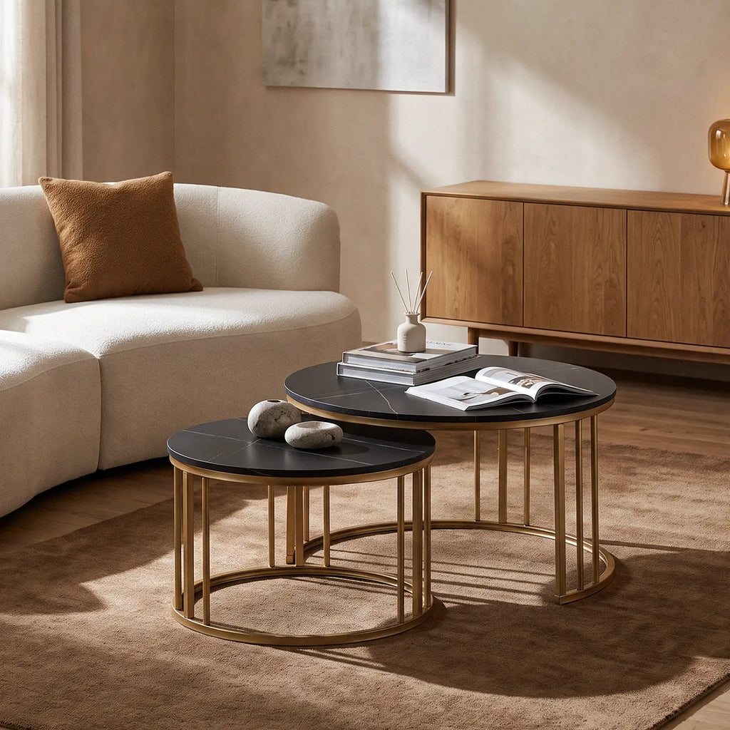 Lepore Marble Nesting Coffee Table Set