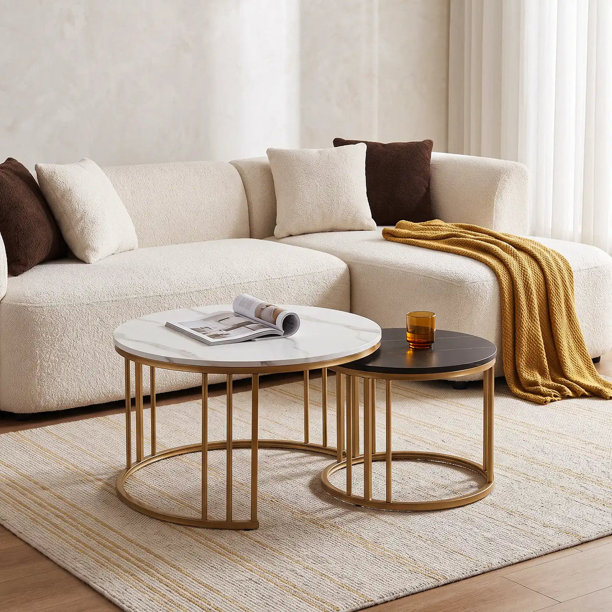 Lepore Marble Nesting Coffee Table Set