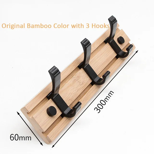 3 Hooks Wooden Wall Mounted Racks Coat Hat Clothes Hanger Door Hangers Bathroom Rack Sundries Storage Hooks Home Storage
