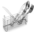 Sturdy 304 Stainless Steel Utensil Drying Rack Basket Holder with Hooks 3 Divided Compartments Rust Proof No Drilling